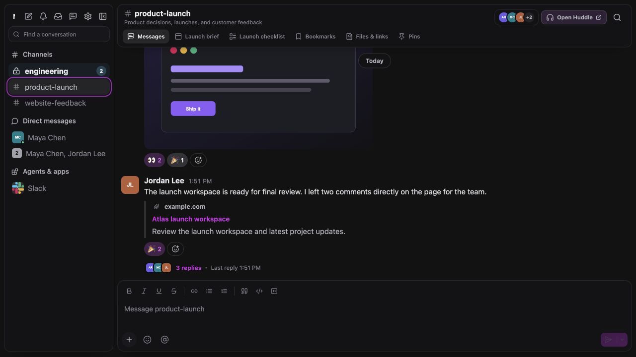 Slack product preview