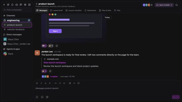 Slack product preview